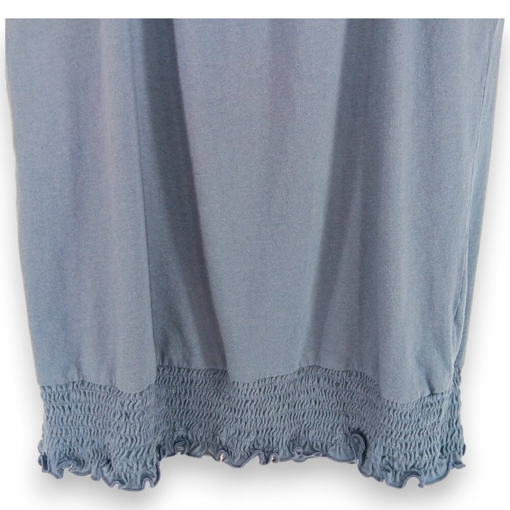 OLD NAVY- Women's Top-X SM-Shirred waist-Short sleeve-Blue-Casual-Summer-Loose - Picture 8 of 9